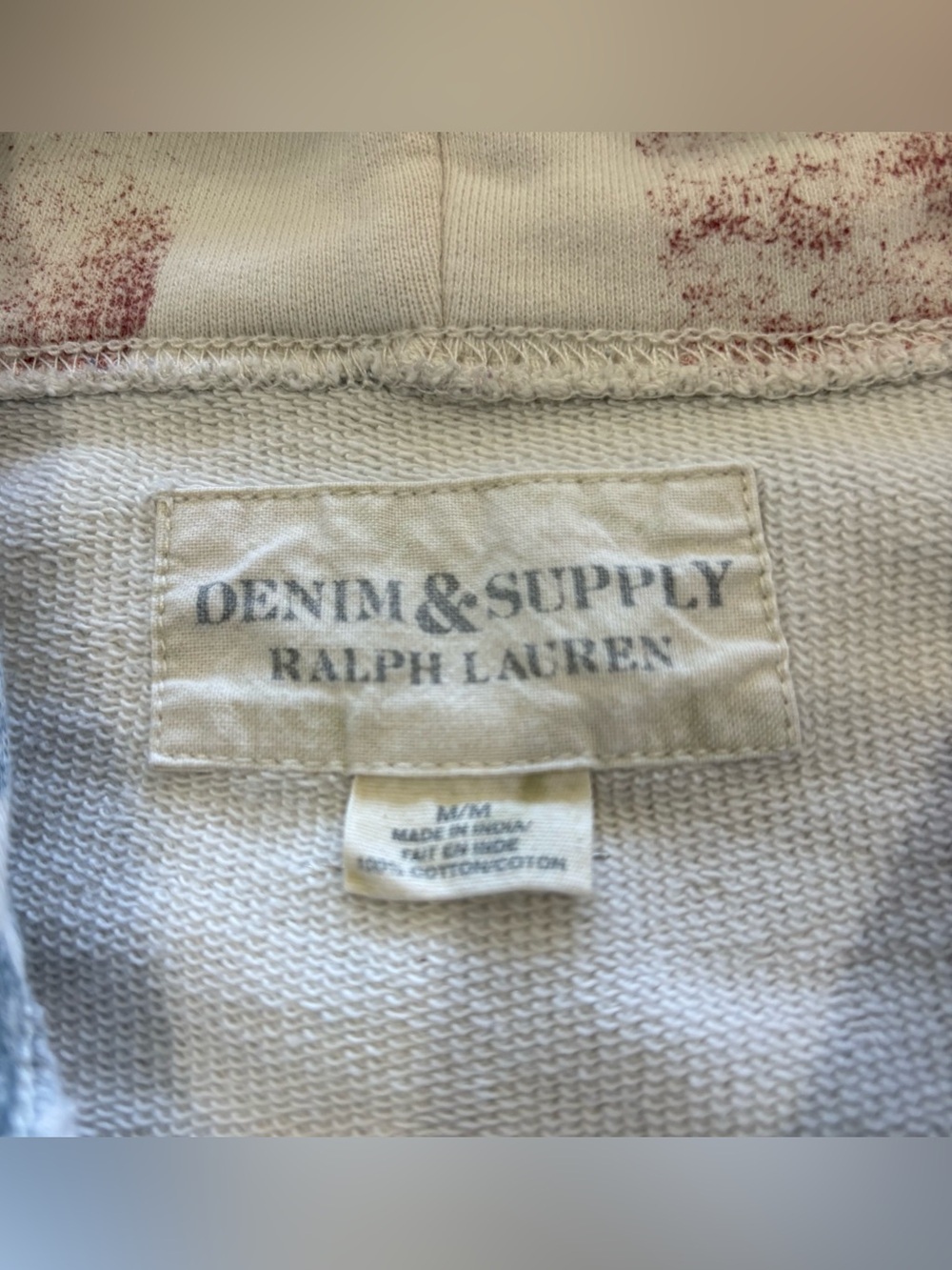 Ralph Lauren Denim & Supply Faded American Flag Hoodie Men M Designer Chief Kief - Picture 3 of 16